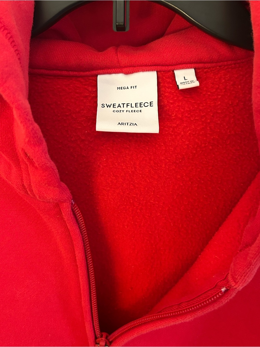 Aritzia Red Full-Zip Hoodie - Picture 2 of 4